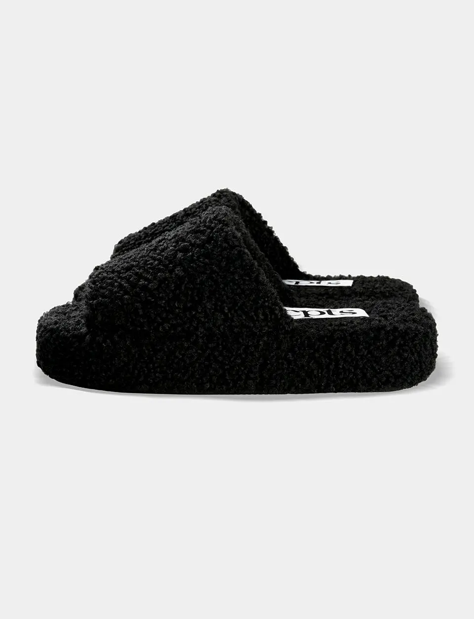 Boucle Wool EVA Cushioned Room Shoes [Black]