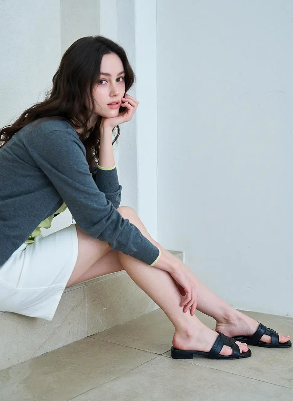 Mila Weaving Layered Mule 1.5cm (CW0103BK)