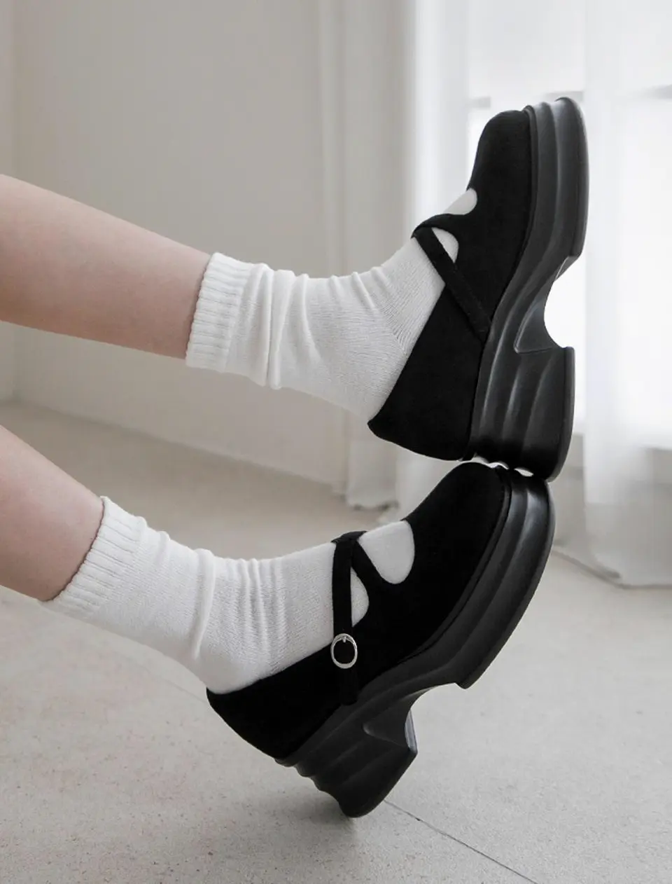 Double Lightweight Sole Maple Platform 7cm Mary Jane Shoes