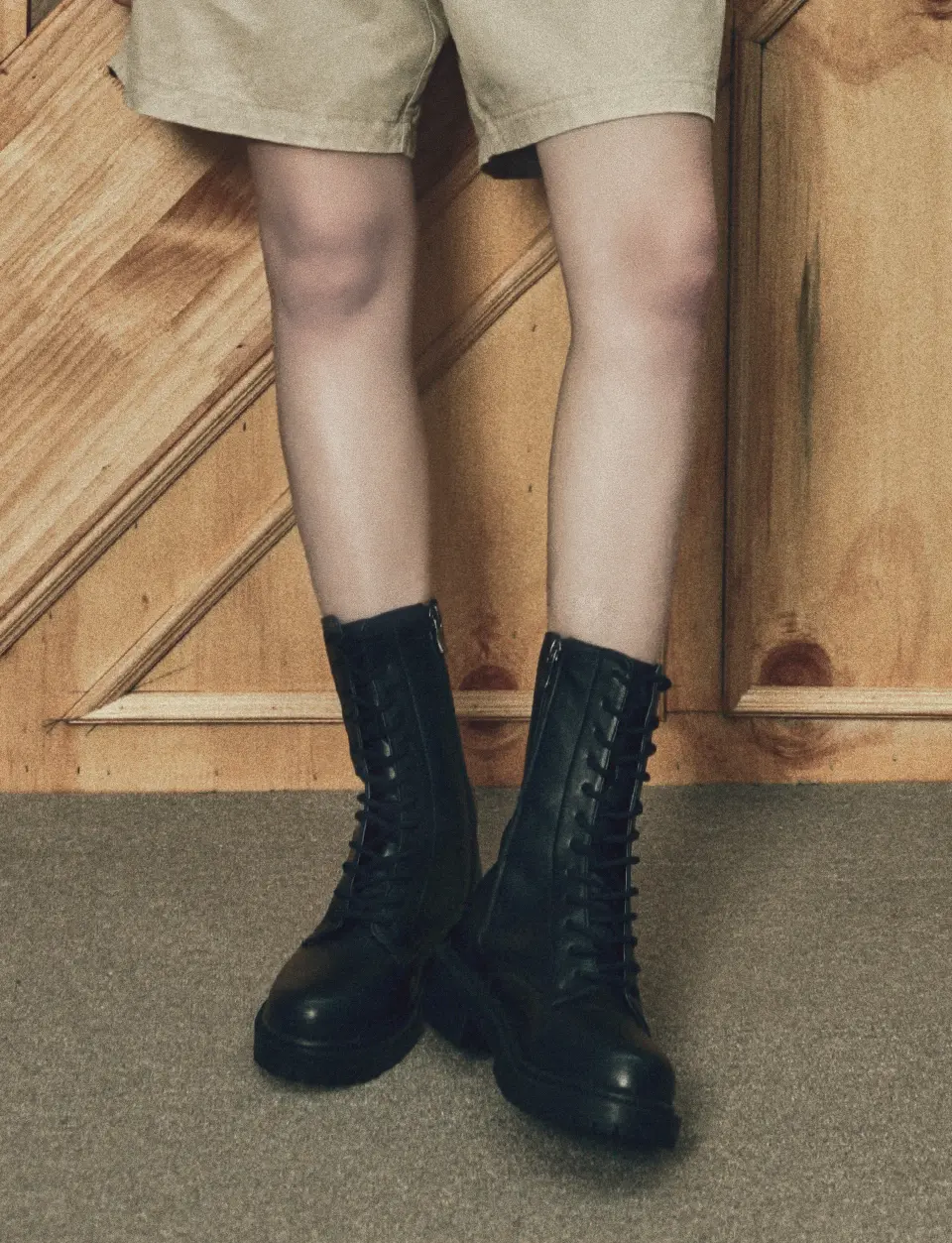 Lace Up Long Walker Boots Tania