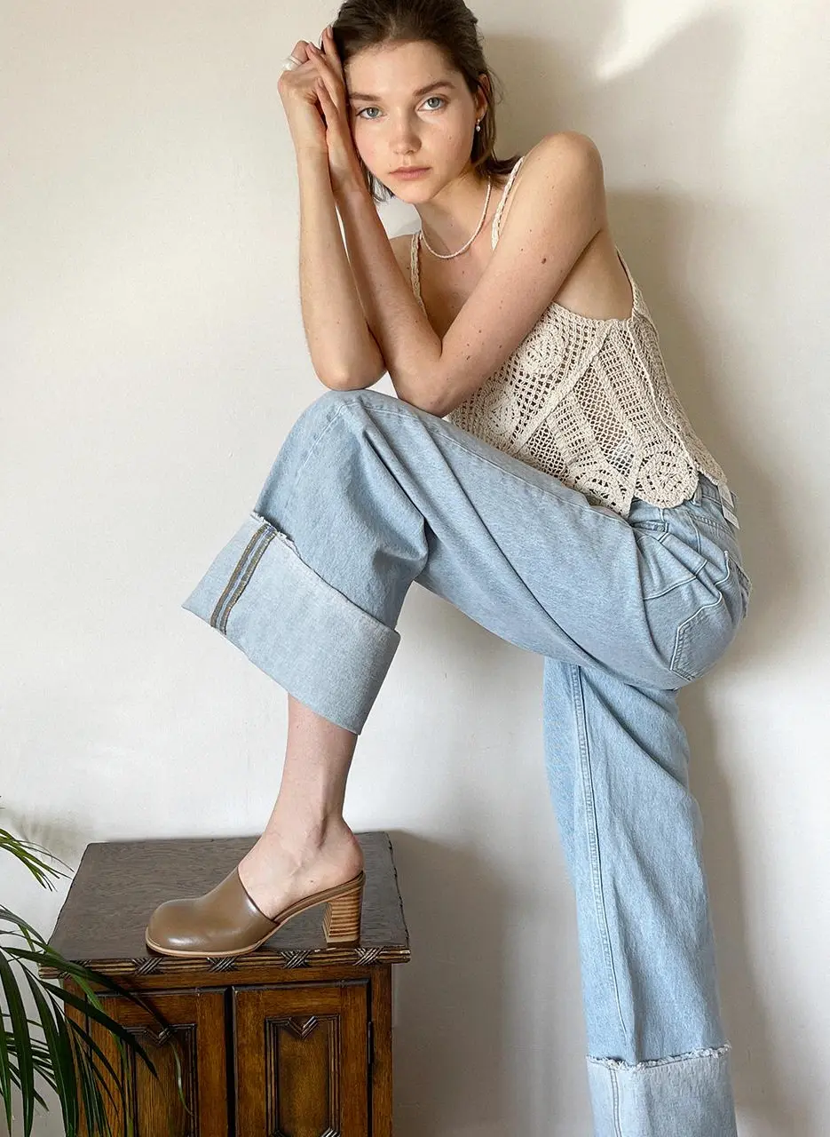 COY Chunky Shaped 6cm Round Mule Shoes