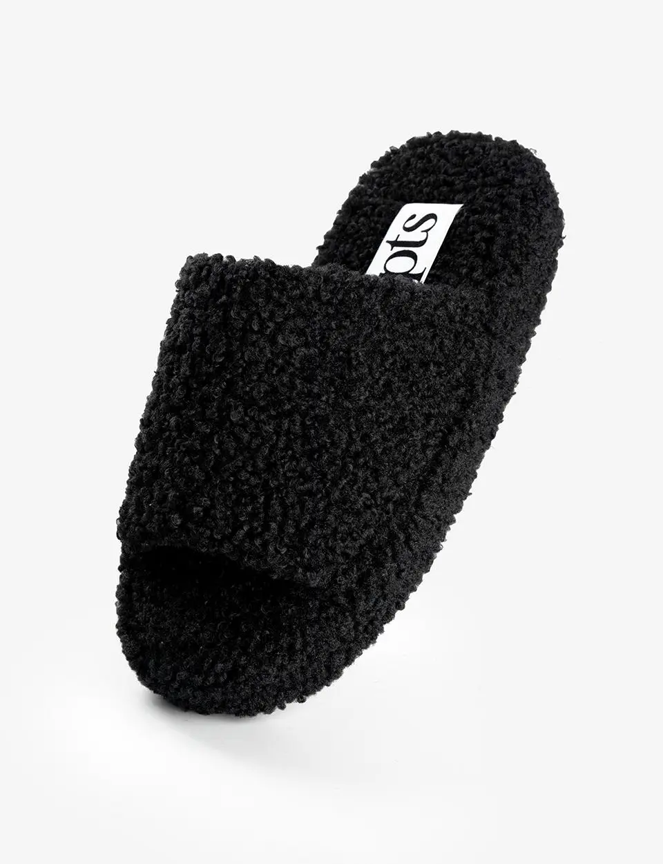 Boucle Wool EVA Cushioned Room Shoes [Black]