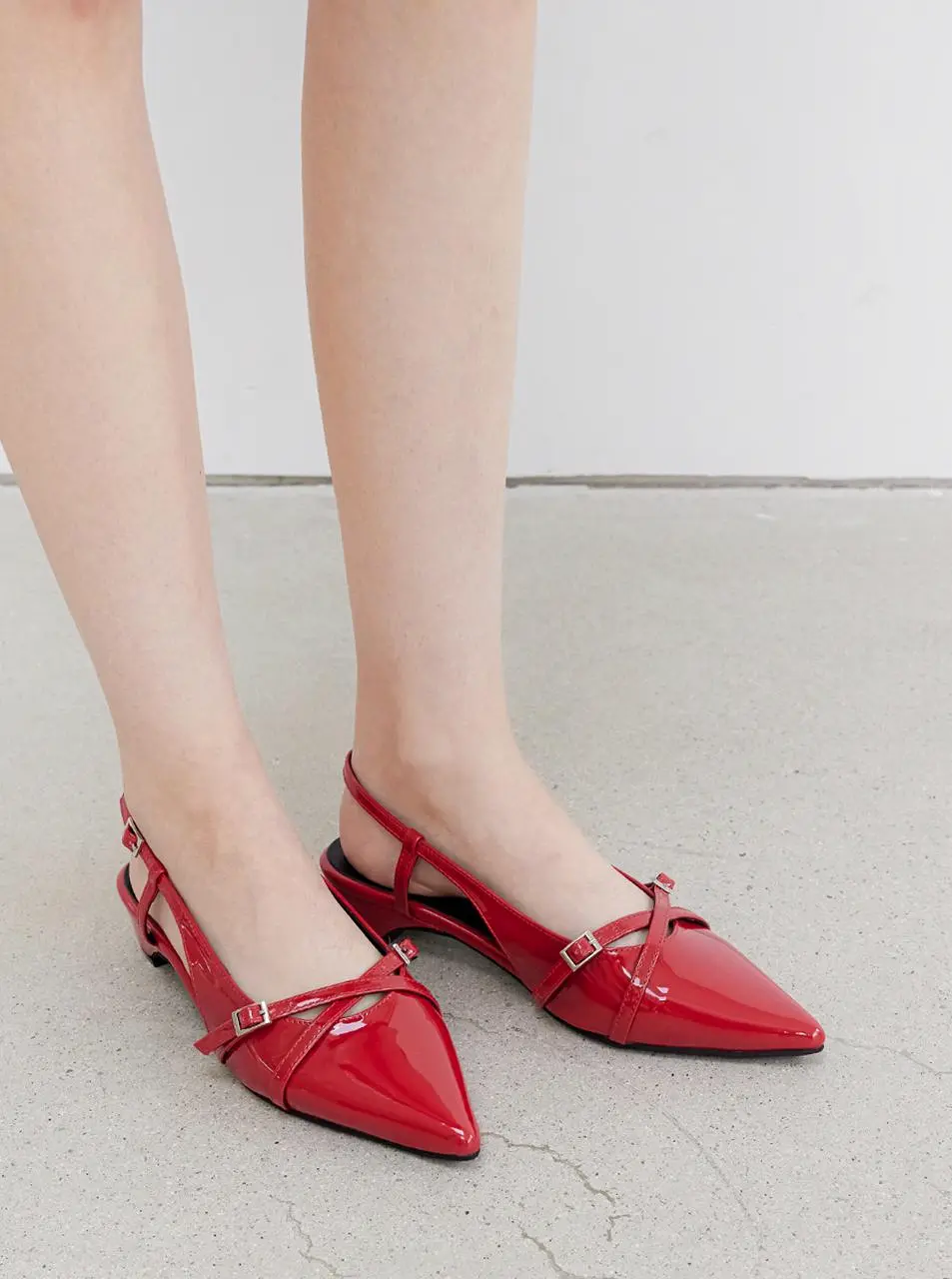 Esca Patent Leather Stiletto Two-Buckle Pump Heels 3.5cm (H416)