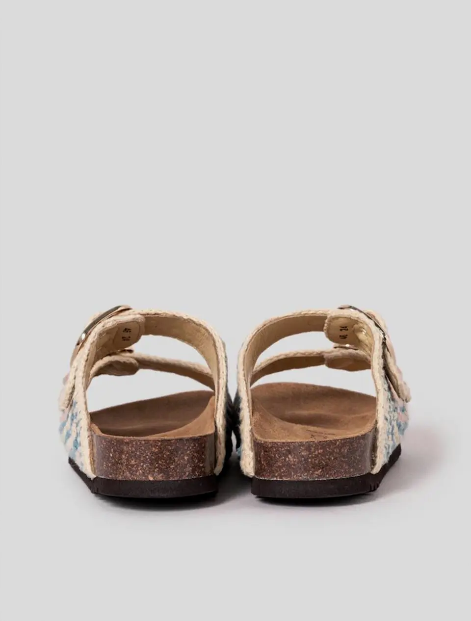 SCHOLL Cork Two-Strap Crochet Sandals [Pink] (HH54K2C19X)