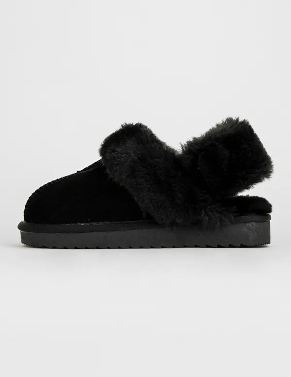 Fluffy Leather Strap Fur Slipper
