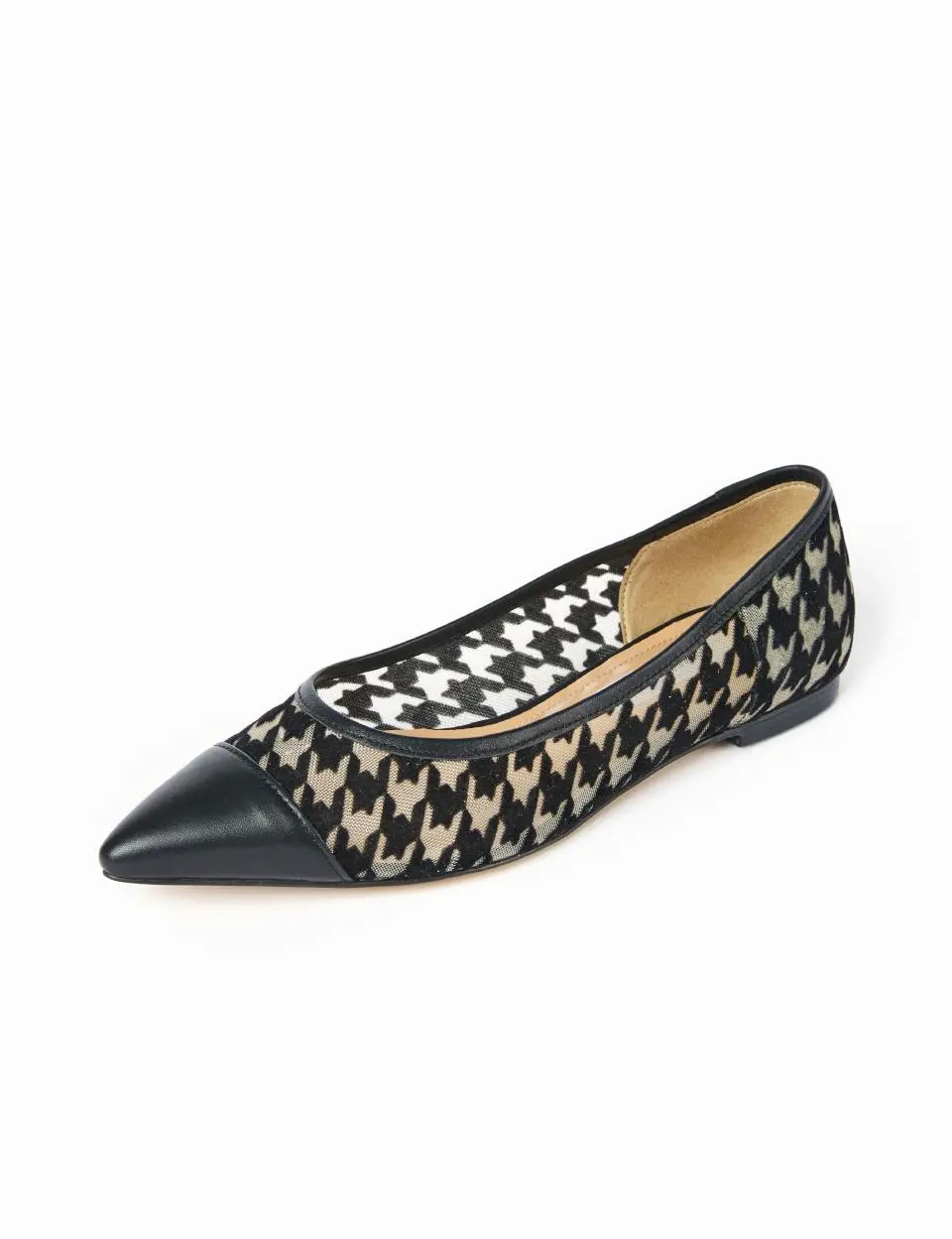 Houndstooth Stiletto Pumps [Black]