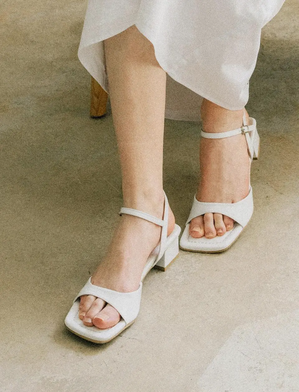 Genuine Leather Square Strap Sandals GIS-44221