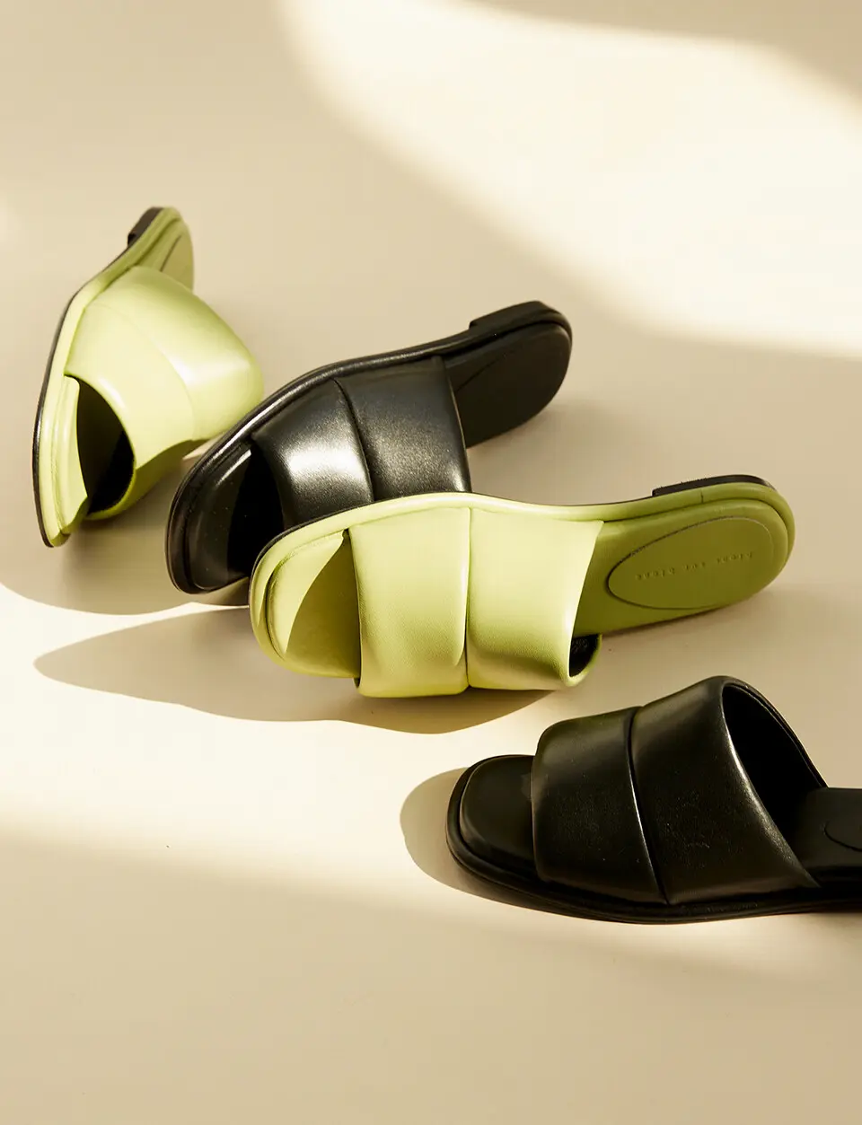 Laila Slides Leather_Light Green