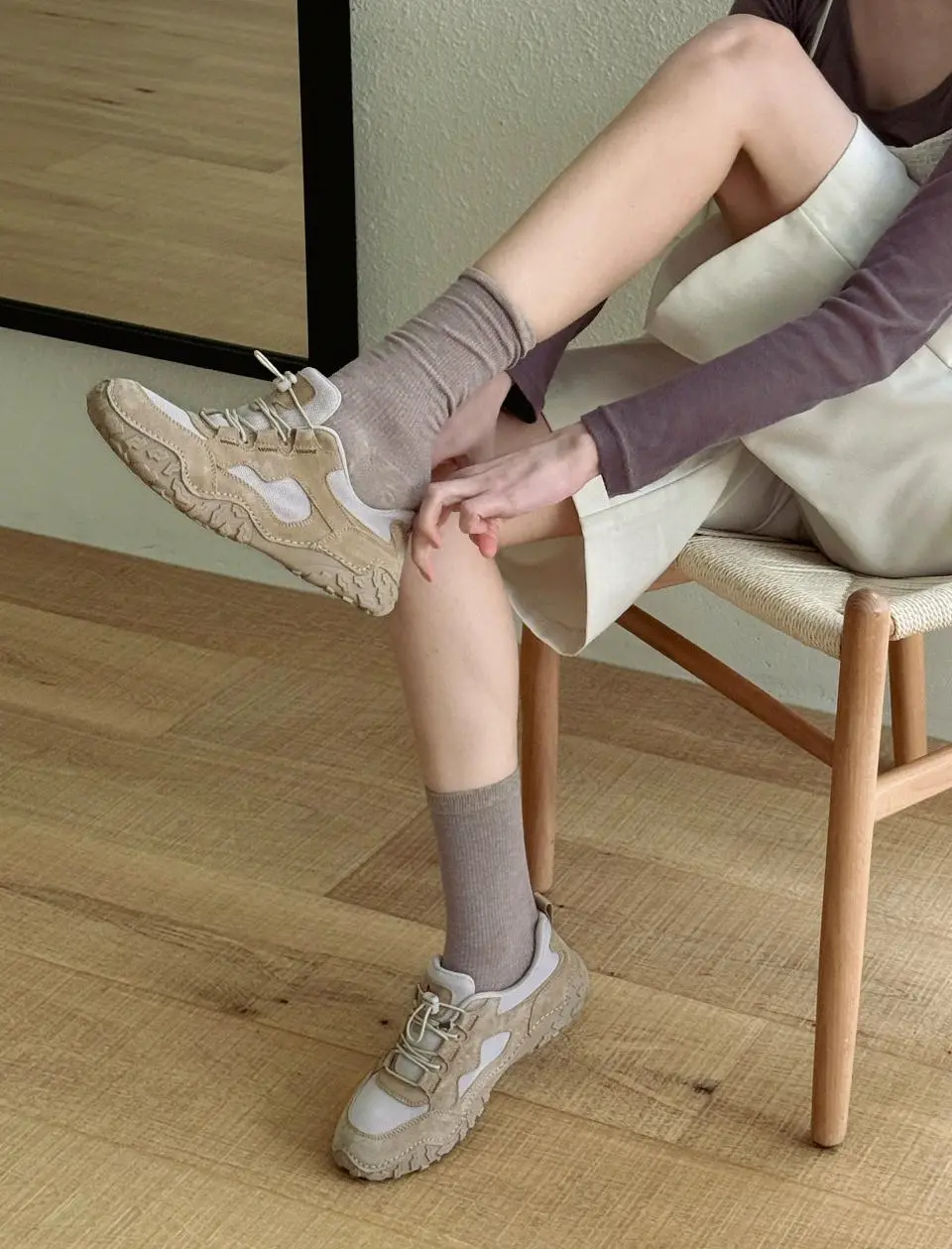 Roa String Urban Leather 3cm Sneakers [4 colors] (AQH1308)