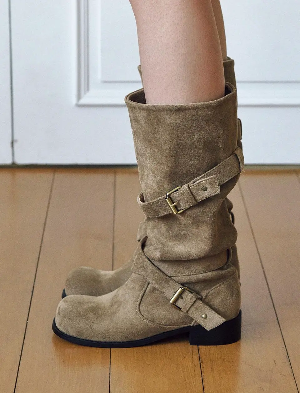 Soft Slouch Belt Boots [2 Colors] (ljh7130)