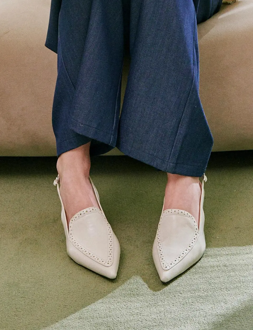 Stiletto Slingback Faux Leather Pumps (ljh7095)