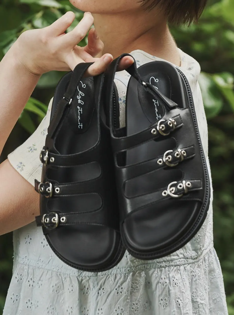 Eyelet Buckle Strap Sandals EBAL157354