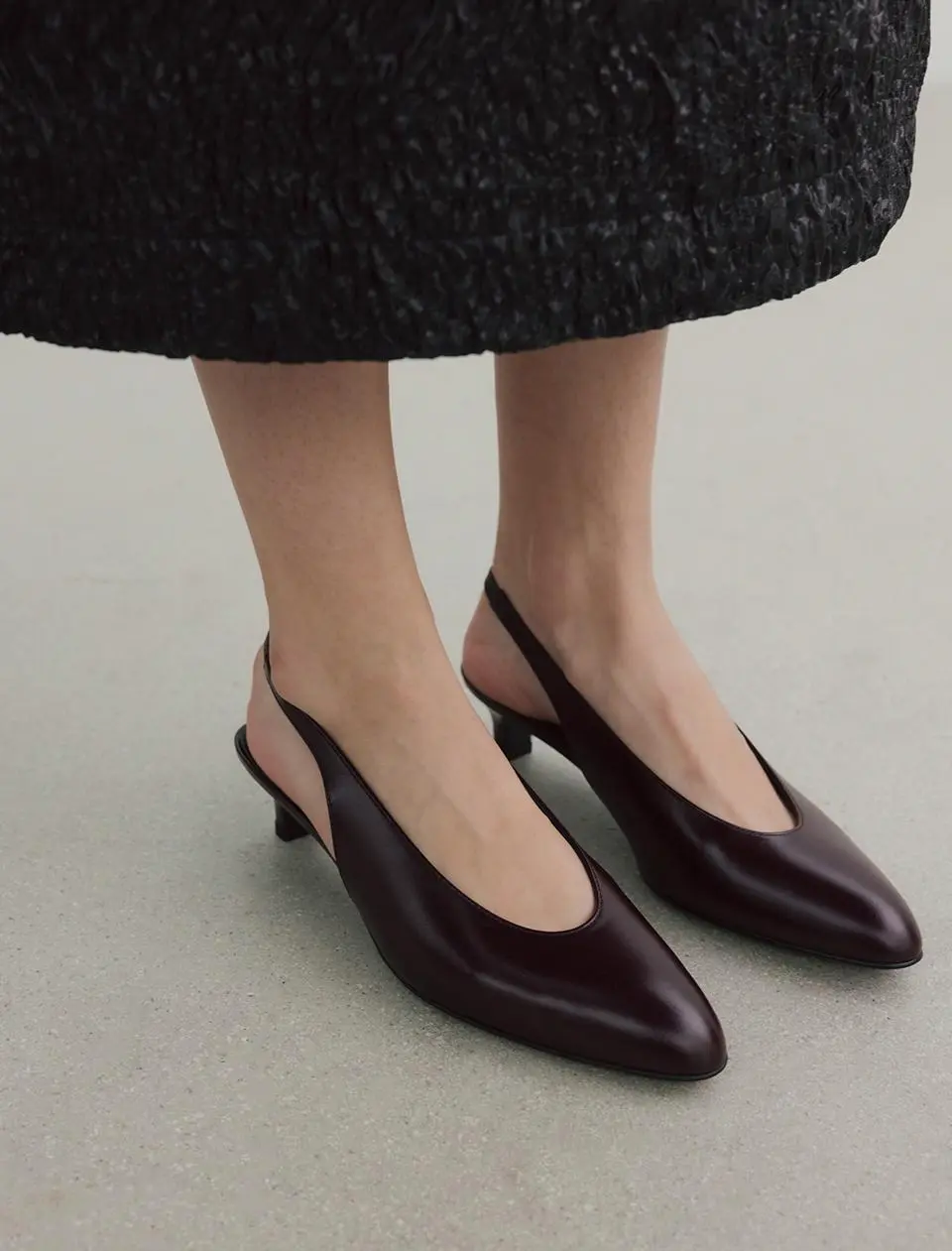 Leather Slingback Shoes (333)