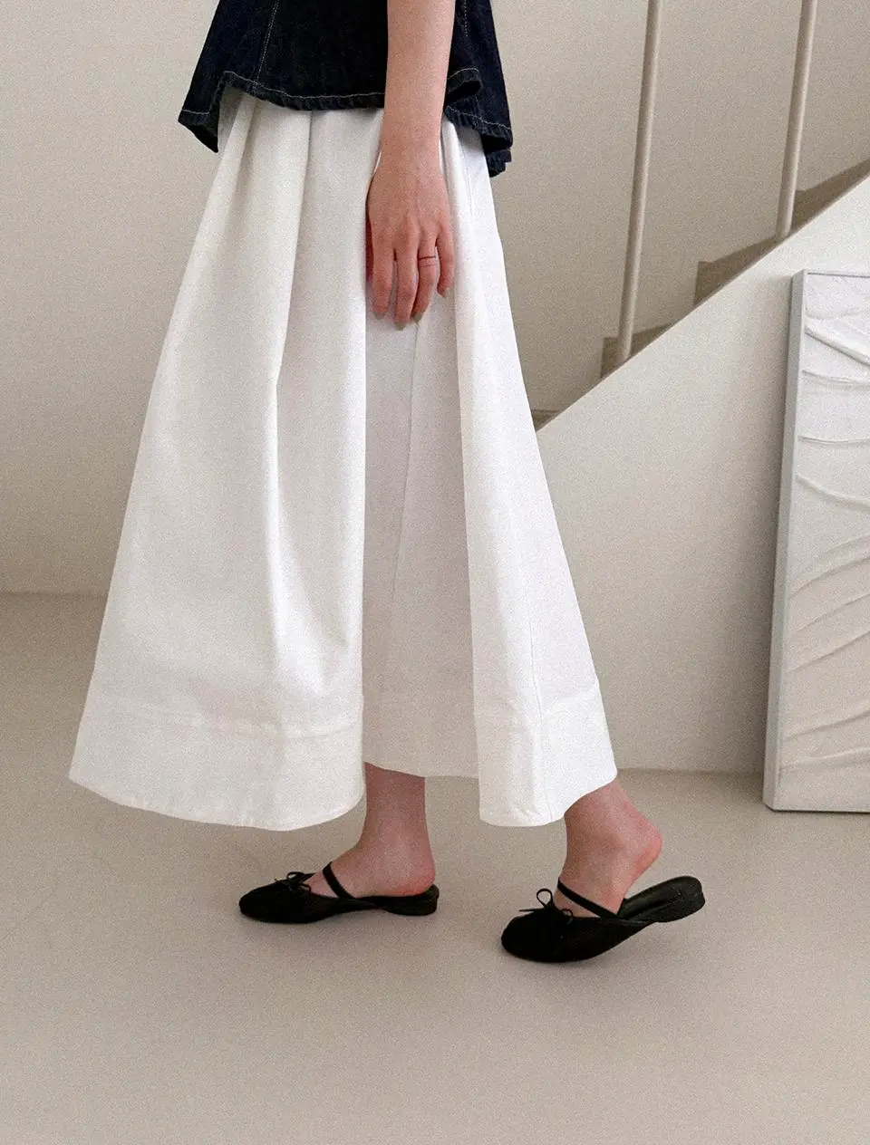 Dahlia Ribbon Mesh Flat Mule Slides (me257)