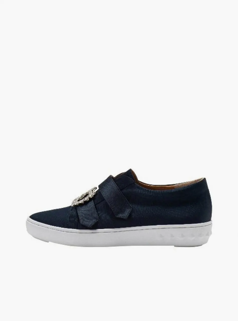 SILVO satin SNEAKERS [navy]