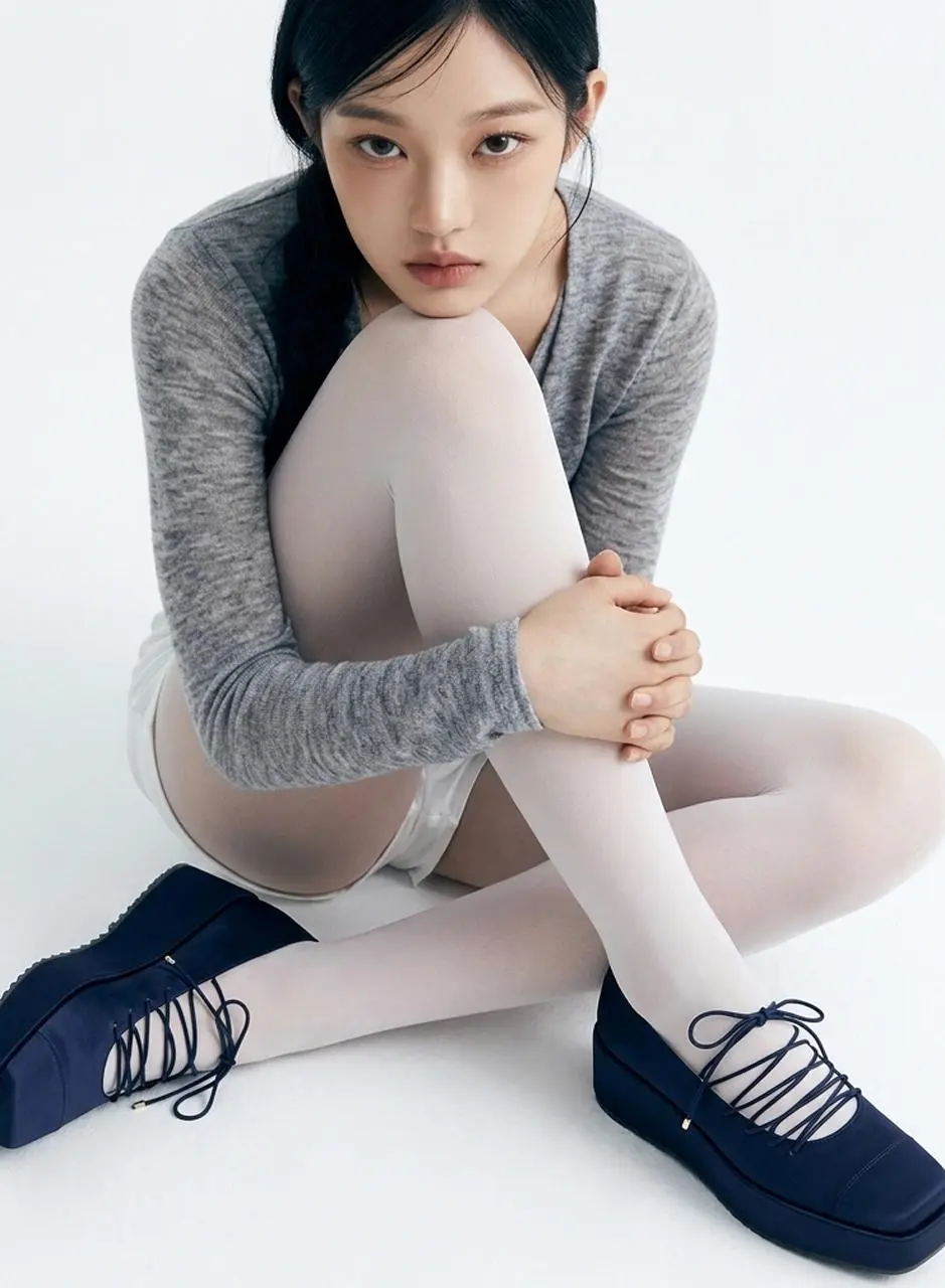 NUEE_Dark Navy Lace-Up Platform Loafers