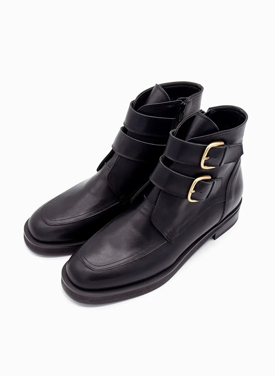 Double Buckle Boots_Black