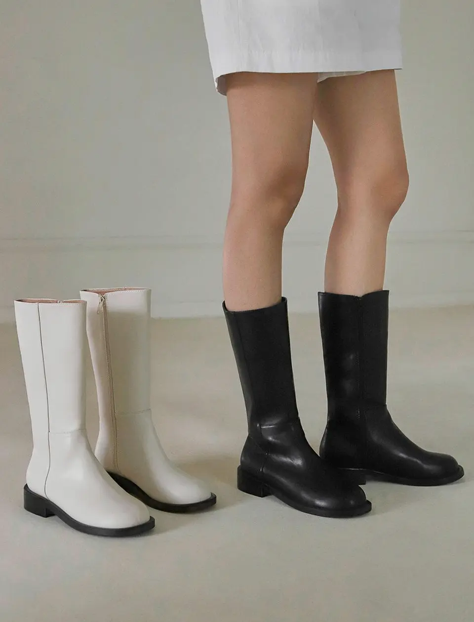 Lecetti Round Middle Boots (3cm)