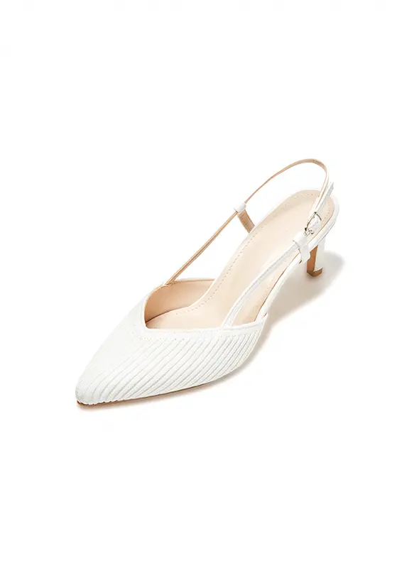 Knit Stiletto Strap Slingback Heel Mia