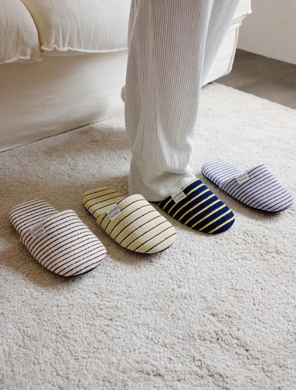 Striped Terry Room Shoes 1PC Slides