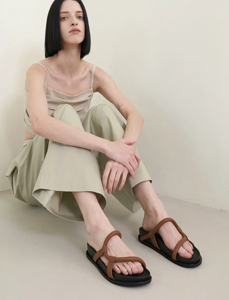 [SAMPLE SALE] Milo Slides Leather_Brown