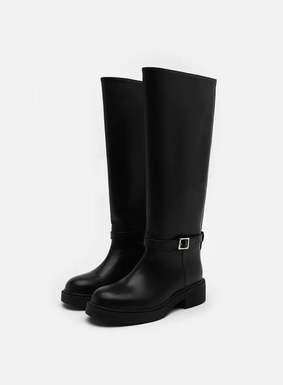 [Exclusive] Leesium Buckle Strap Boots (4cm)