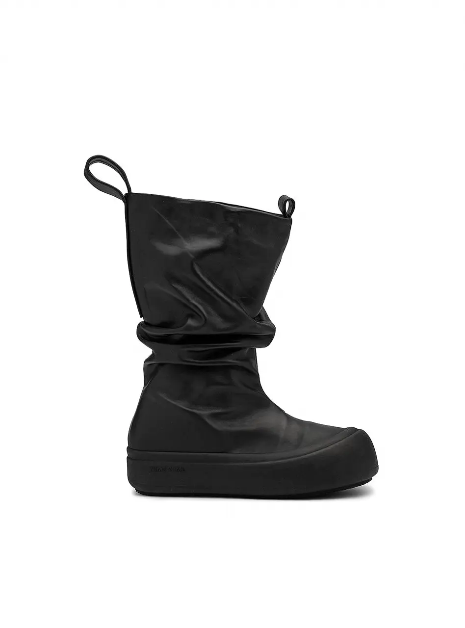 Yume Yume Low Fisherman Women's Mid-Embossed Texture Boots [Black]