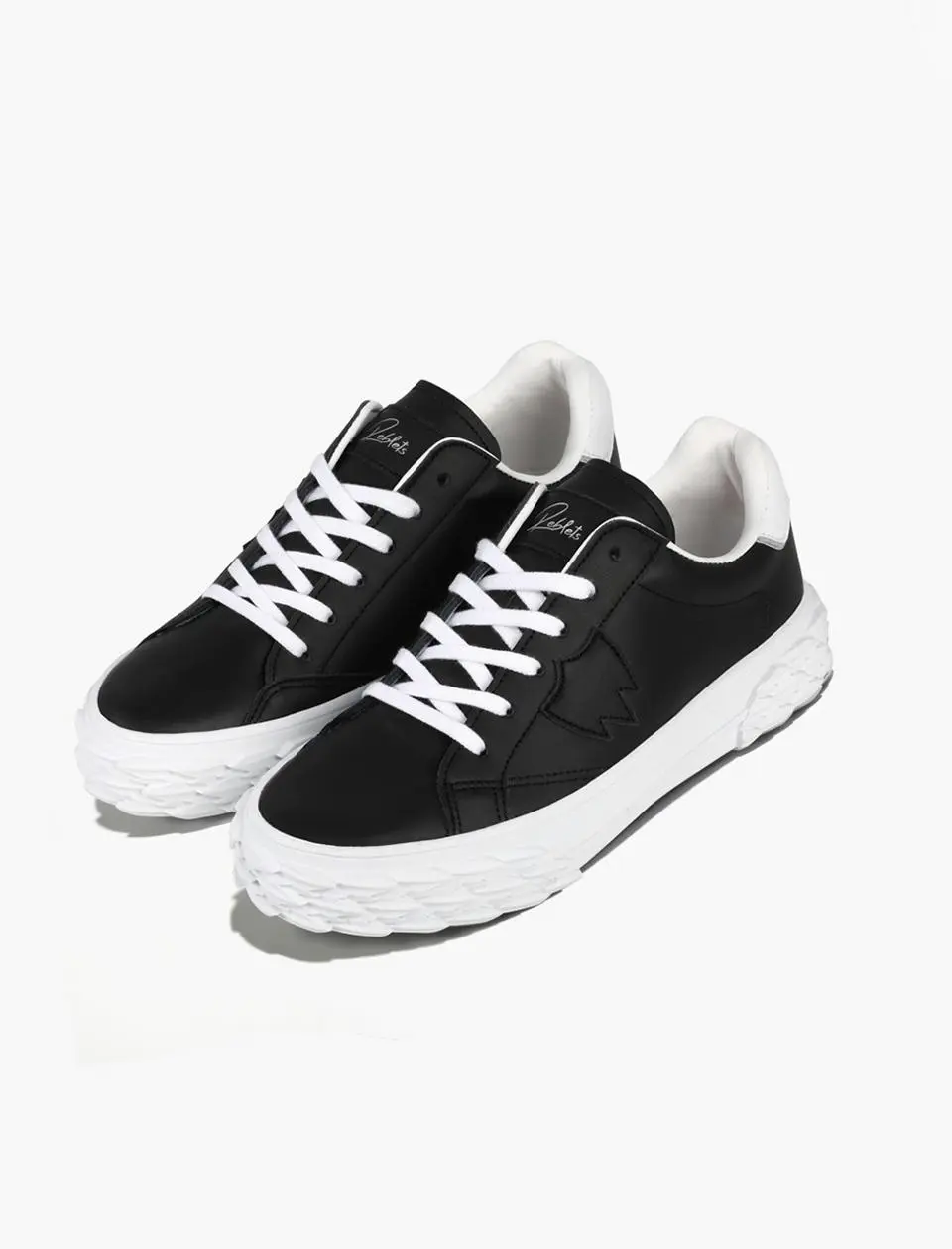 MAKO W LEATHER SNEAKERS [BLACK]