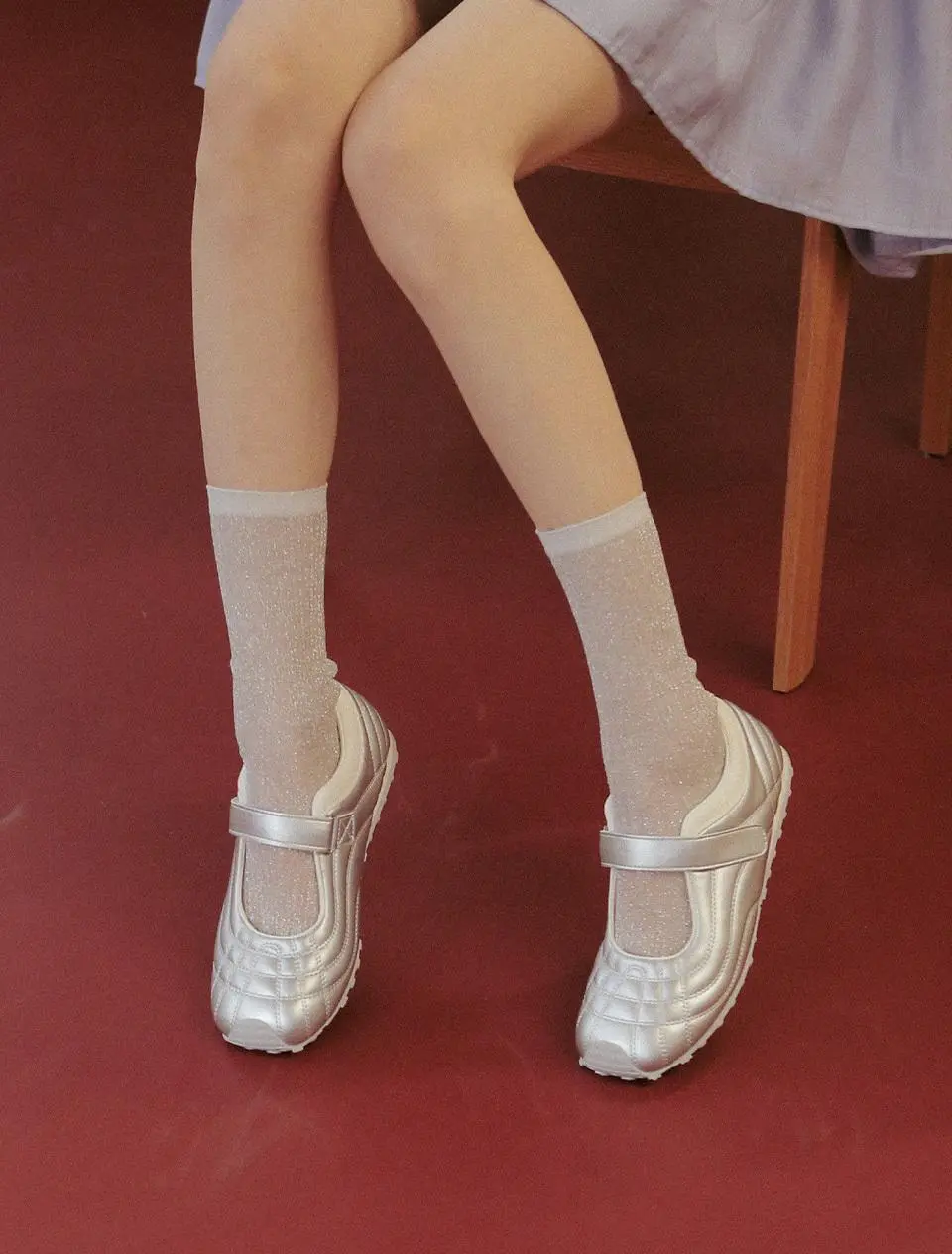 Velcro Platform Mary Jane Sneakers (ljh1032)