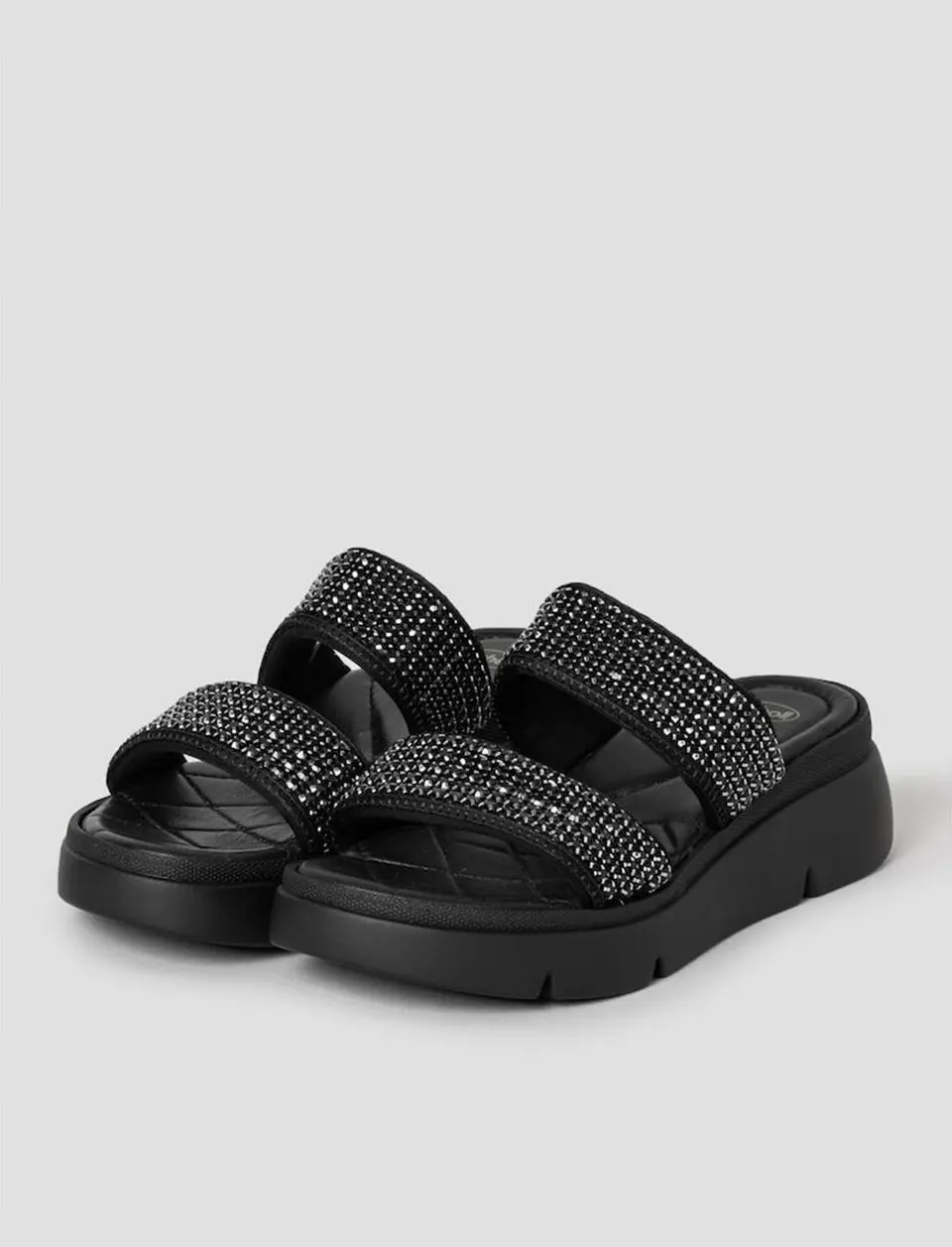 Glitter Comfort Chunky Sandals [Black] (HH54K2F135)