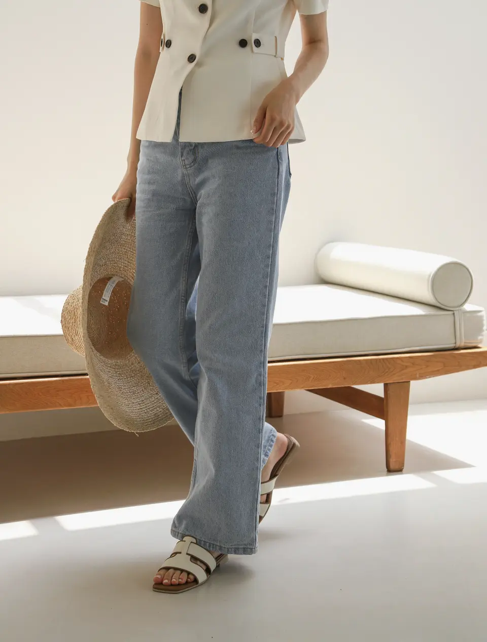 Stitch Slides (Canvas Ver.) (1cm)_Tan Brown